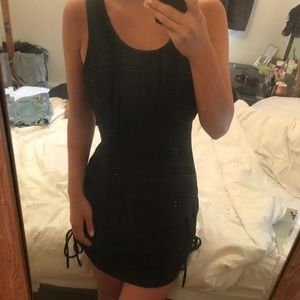 Reformation Black Cinch Dress